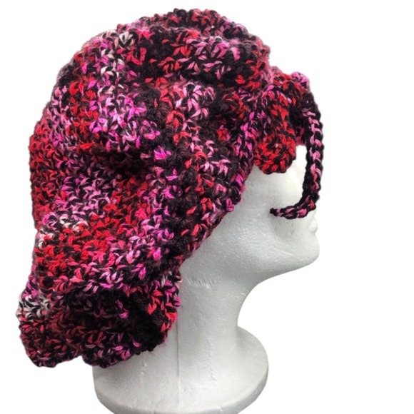 Hodgy Bonnet Handmade Crochet Colorful Strawbery Jam Adjustable with Tie M/L main image 5